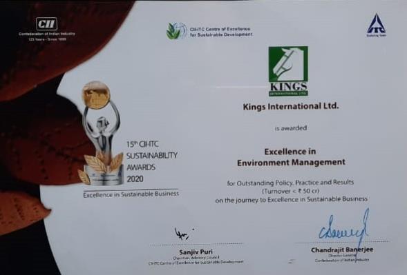 CII- ITC Sustainability in Environmental Management Certificate 2020